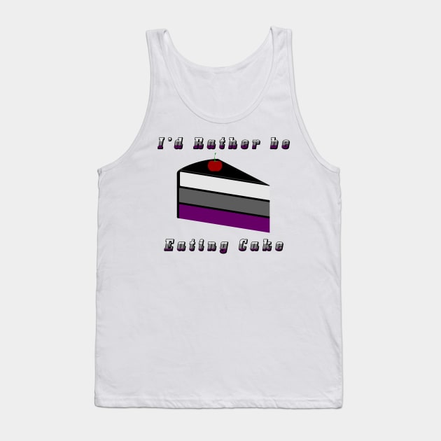 I'd Rather be Eating Cake Asexual Pride Flag Design Tank Top by LiveLoudGraphics